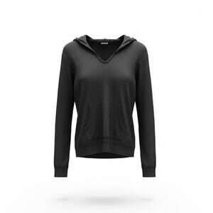 Lou & Grey for LOFT Black Hooded Tunic Small 4 6 Long Sleeve Lightweight